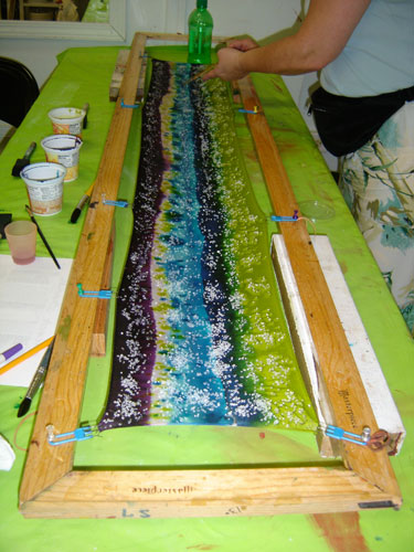 Silk Scarf Creation in Progress